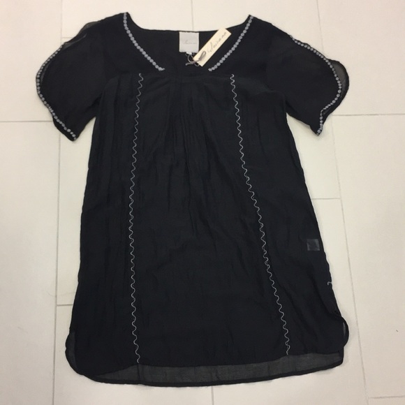 Saivana Black Cotton Silk Dress kaftan - Picture 1 of 8